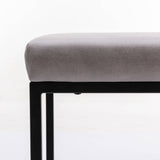 2x Counter Height Bar Stools with Footrest Backless Kitchen Dining Cafe Chair with Thick Cushion & Sturdy Metal Steel Frame-Grey