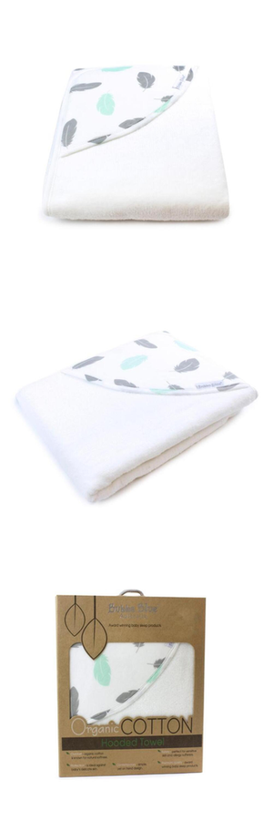 Bubba Blue Feathers Organic Cotton Hooded Towel 104871