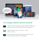 UGREEN USB-A To Micro USB++Type C (3 in 1) Cable (Black, 1m) - 80326