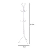 EKKIO 12 Hook Metal Coat Rack Stand with 3-Tier Hat Hanger (White) EK-CRS-100-GQR