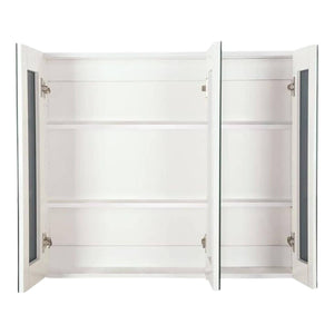 EKKIO Bathroom Vanity Mirror with Triple Door Storage Cabinet (White) EK-VMS-101-LR