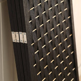 EKKIO 4-Panel Pine Wood Room Divider (Black) EK-RD-100-SD