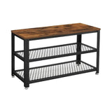 EKKIO 2-Tiers Metal Wood Vintage Shoe Rack EK-MWSR-100-YXH