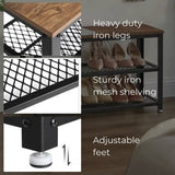 EKKIO 2-Tiers Metal Wood Vintage Shoe Rack EK-MWSR-100-YXH