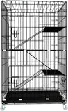 FLOOFI Four-Level Pet Rabbit Bird Cage with Hammock (Black) FI-PRBC-101-XD