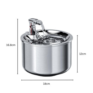 FLOOFI 2L Stainless Steel Pet Water Fountain for Cats and Small Dogs FI-WD-115-FT