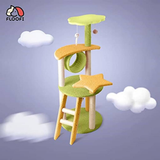 Floofi 101cm Galaxy Plush Cat Condo Cat Tree Yellow Green FI-CT-147-MM