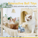 Floofi 97cm Adjustable Base Plush Cat Tree Brown FI-CT-164-ZZ