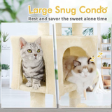 Floofi 97cm Adjustable Base Plush Cat Tree Brown FI-CT-164-ZZ