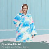 GOMINIMO Hoodie Blanket Adult Tie-Dyed Cyan GO-HB-126-AYS