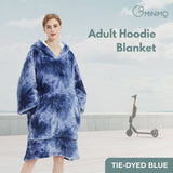 GOMINIMO Hoodie Blanket Adult Tie-Dyed Blue GO-HB-127-AYS