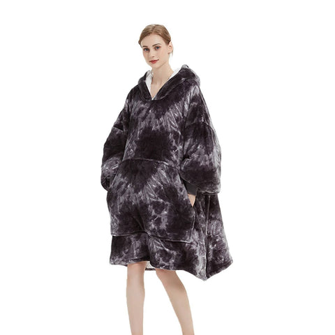GOMINIMO Hoodie Blanket Adult Tie-Dyed Grey GO-HB-128-AYS