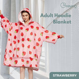 GOMINIMO Hoodie Blanket Adult Strawberry GO-HB-129-AYS