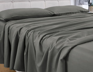 GOMINIMO 4 Pcs Bed Sheet Set 1000 Thread Count Ultra Soft Microfiber - King Single (Grey) GO-BS-112-XS