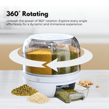 GOMINIMO 6 in 1 Rotating 360ｰ Grain Dispenser with Lid (White) GO-FD-108-LZ