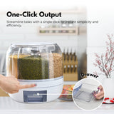 GOMINIMO 6 in 1 Rotating 360ｰ Grain Dispenser with Lid (White) GO-FD-108-LZ