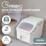 GOMINIMO Multipurpose Food Storage Container with Lids and Cup for Pet Food or Rice Grains (Green) GO-FSC-103-JBY
