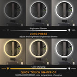 GOMINIMO LED Mirror with Bluetooth Speaker 800mm Round GO-BM-103-JR