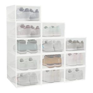 GOMINIMO Plastic Shoe Box 12PCS Medium Size (White) GO-SB-107-TD