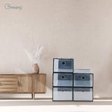 GOMINIMO Plastic Shoe Box 12 PCS Large Size (Black) GO-SB-112-TD