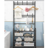 GOMINIMO Clothes Rack with Shoe Rack Shelves (Black) GO-CSR-100-PR