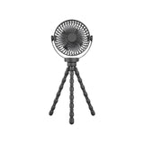 GOMINIMO 5000mAh Rechargeable Clip Fan with Flexible Tripod (Black) GO-CF-101-QF