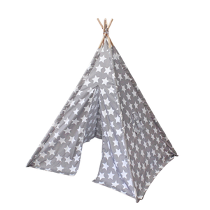 GOMINIMO Kids Teepee Tent with Side Window and Carry Case (Grey Star) GO-KT-102-LK