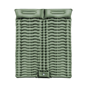 KILIROO Double Inflatable Camping Sleeping Pad with Pillow (Army Green) KR-ISP-102-HZ