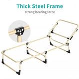 KILIROO Folding Camping Cot Bed 600D Oxford Fabric with Removable Pillow (Navy Blue) KR-CC-100-KX