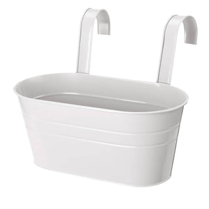 NOVEDEN 3 Pack Metal Iron Hanging Flower Pots with Detachable Hooks (White) NE-PSD-102-JJ