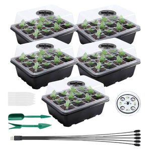 NOVEDEN Seed Starter Tray with Grow Light (12 Cells per Tray) NE-PSGB-100-XC