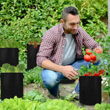 NOVEDEN 5 Packs 10 Gallon Plant Grow Bags with Window Flap (Black) NE-PB-101-KJ