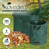NOVEDEN 3 Packs Garden Waste Bags with 132 gallons (Green) NE-GWB-101-XS