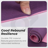 VERPEAK TPE Yoga Mat Dual Color (Lavender) with Yoga Bag and Strap - FT-MT-101-ATC