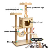 Cat Tree (120cm / 135cm Wood) - PT-CT-132-RN / PT-CT-132-MM