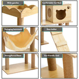 Cat Tree (120cm / 135cm Wood) - PT-CT-132-RN / PT-CT-132-MM