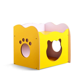 Floofi Pet House Wooden Cat Paw Shape Hole (Yellow) PT-PH-205-YS