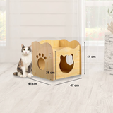 Floofi Pet House Wooden Cat Paw Shape Hole (Yellow) PT-PH-205-YS