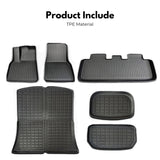 RYNOMATE Set of 6 Tesla Model-Y Floor Mats (Black) RNM-CM-100-BJ