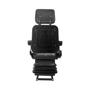 RYNOMATE Adjustable Suspension Seat with Foldable Armrest for Heavy Machinery (Black) RNM-TS-100-YF