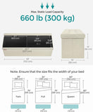 SONGMICS 109cm Folding Storage Ottoman Bench Beige LSF77BE