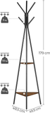 VASAGLE Vintage Coat Rack Stand Black RCR16BX