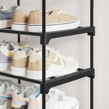 SONGMICS 10 Tier Metal Shoe Rack for 50 Pairs of Shoes Black LSA10BKV1