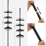 SONGMICS Adjustable Bathroom Corner Shelf with 4 Trays Black BCB001B01