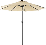 SONGMICS 3m Solar Lighted Outdoor Patio Umbrella Beige