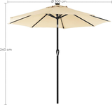 SONGMICS 3m Solar Lighted Outdoor Patio Umbrella Beige