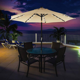 SONGMICS 3m Solar Lighted Outdoor Patio Umbrella Beige