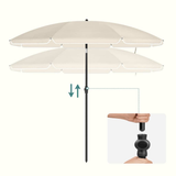 SONGMICS Beach Umbrella Portable Octagonal Polyester Canopy Beige