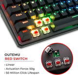 Tecware Phantom RGB TKL Mechanical Keyboard Red Switch TWKB-P87ZORD