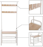 VASAGLE Coat Rack Stand 175cm White HSR40W